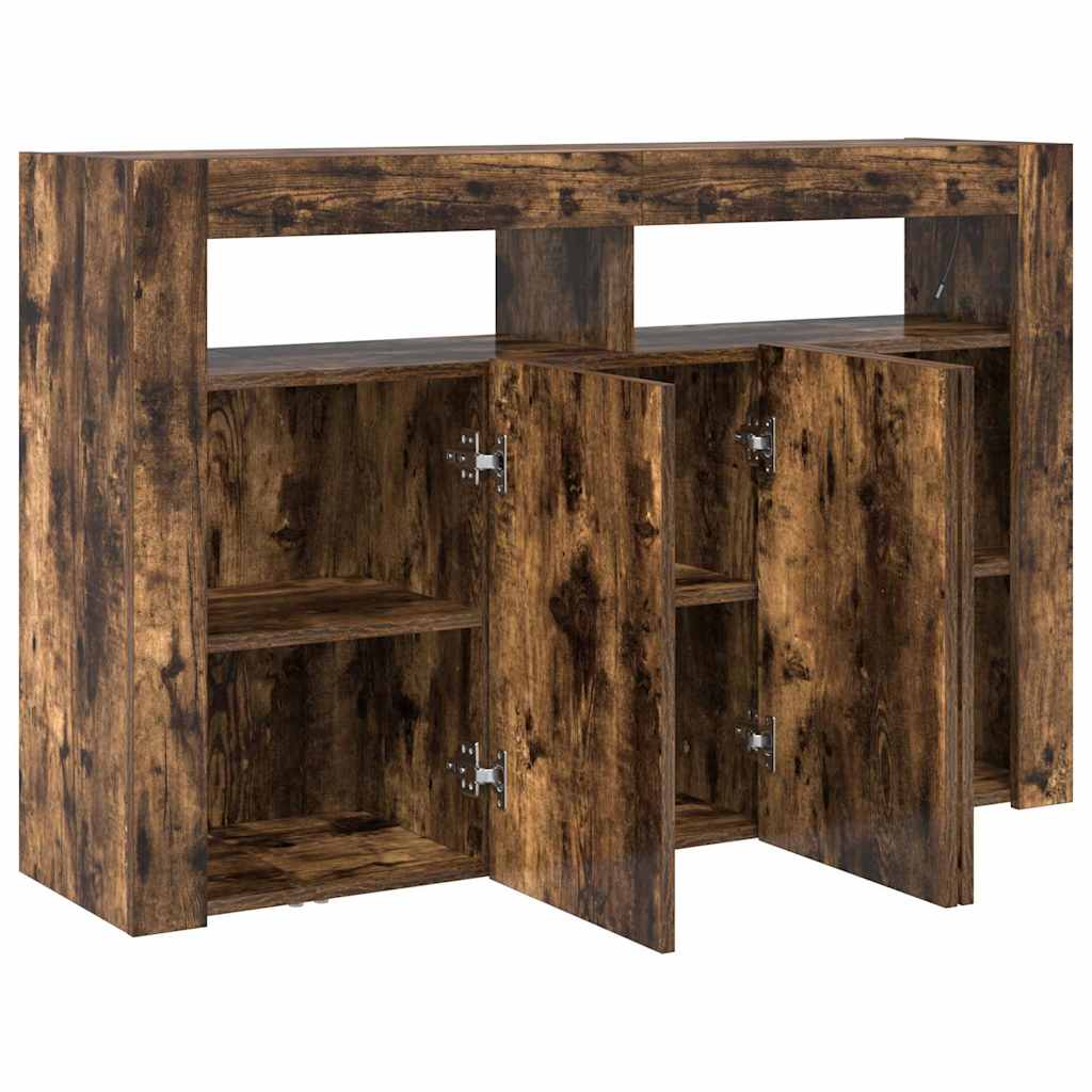 Sideboard Smoked Oak 116 x 30 x 75 cm Engineered Wood