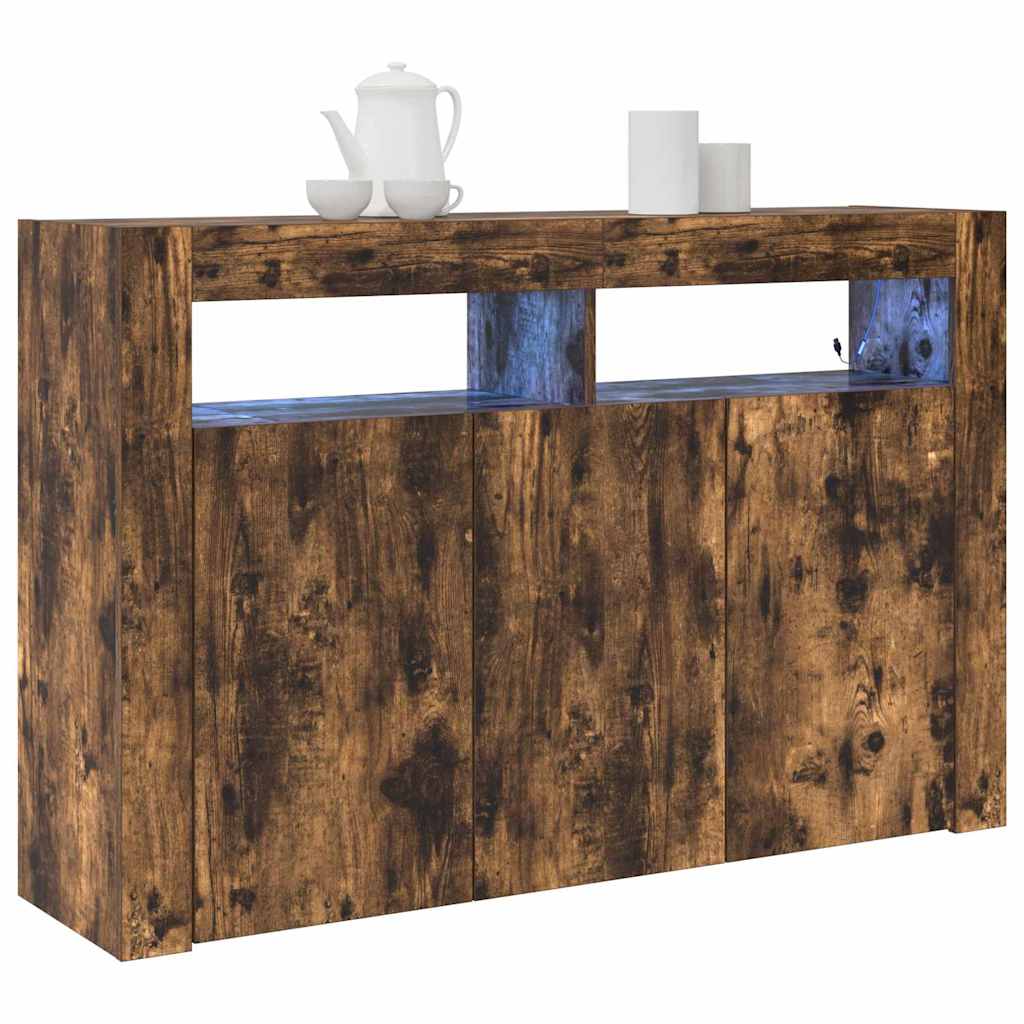 Sideboard Smoked Oak 116 x 30 x 75 cm Engineered Wood