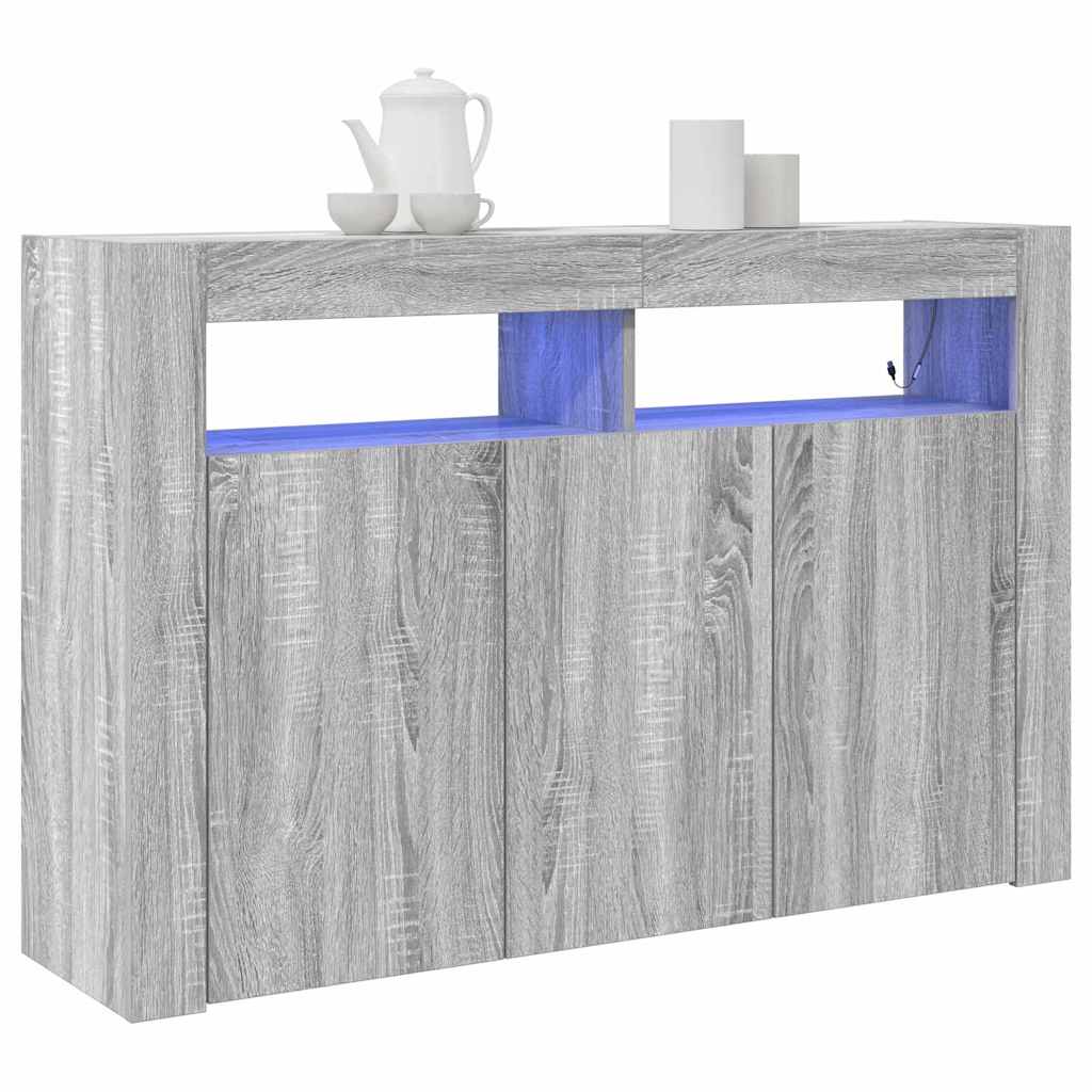 Sideboard Grey Sonoma 116 x 30 x 75 cm Engineered Wood