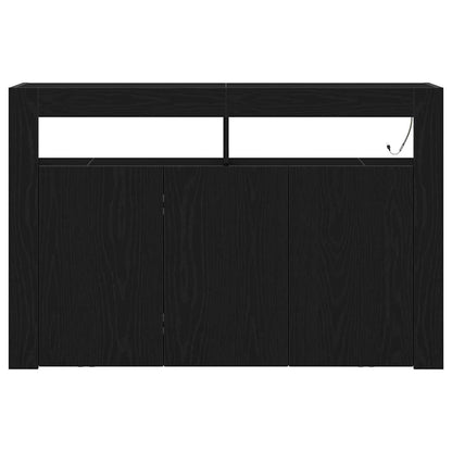 Sideboard Black Oak 116 x 30 x 75 cm Engineered Wood