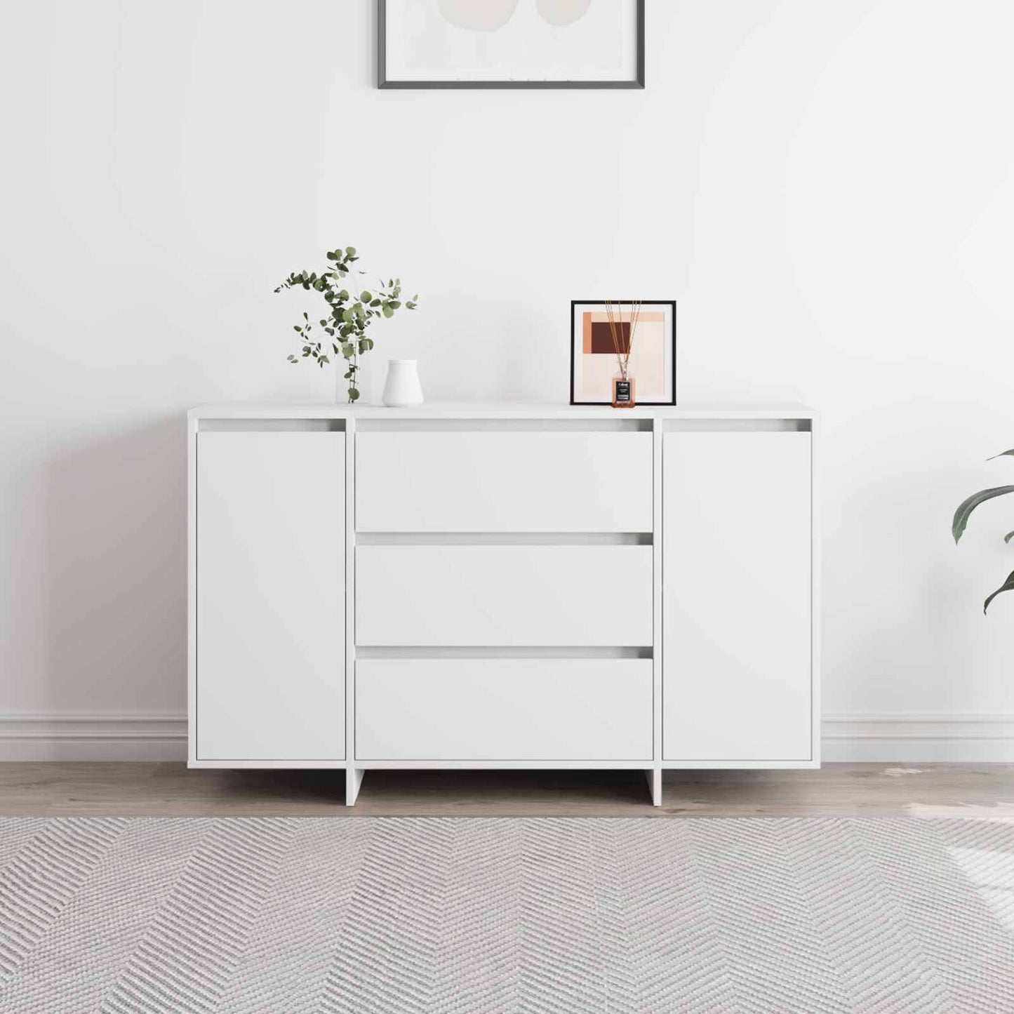 Sideboard with Drawer White 120 x 41 x 75 cm Engineered Wood