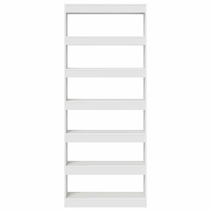 Book Cabinet 6-Tier 80 x 30 x 198 cm Engineered Wood White