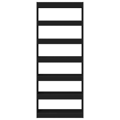 Book Cabinet with Shelf Black 80 x 30 x 198 cm Engineered Wood