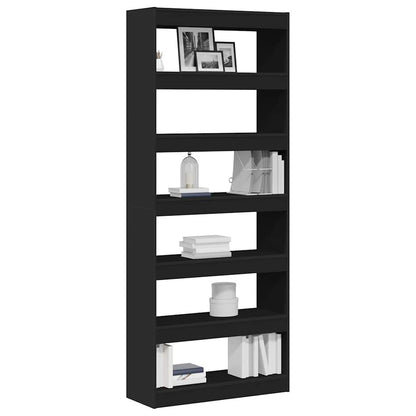 Book Cabinet with Shelf Black 80 x 30 x 198 cm Engineered Wood