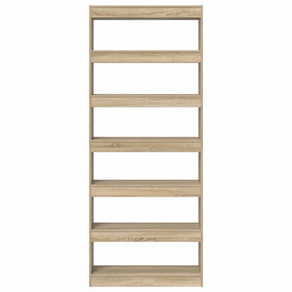 Book Cabinet 6-Tier 80 x 30 x 198 cm Engineered Wood Sonoma Oak