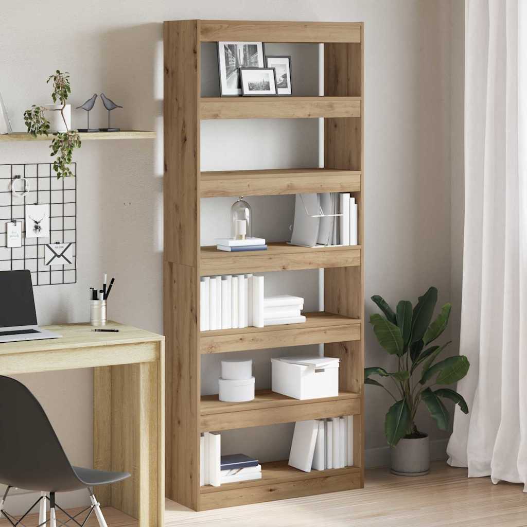 Book Cabinet 6-Tier 80 x 30 x 198 cm Engineered Wood