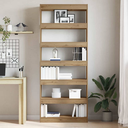 Book Cabinet 6-Tier 80 x 30 x 198 cm Engineered Wood