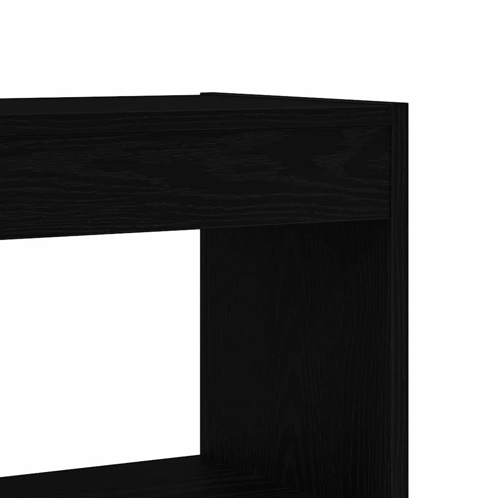 Book Cabinet 6-Tier 80 x 30 x 198 cm Engineered Wood Black Oak