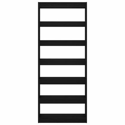 Book Cabinet 6-Tier 80 x 30 x 198 cm Engineered Wood Black Oak