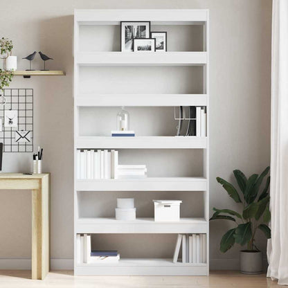 Book Cabinet 6-Tier 100 x 30 x 198 cm Engineered Wood White