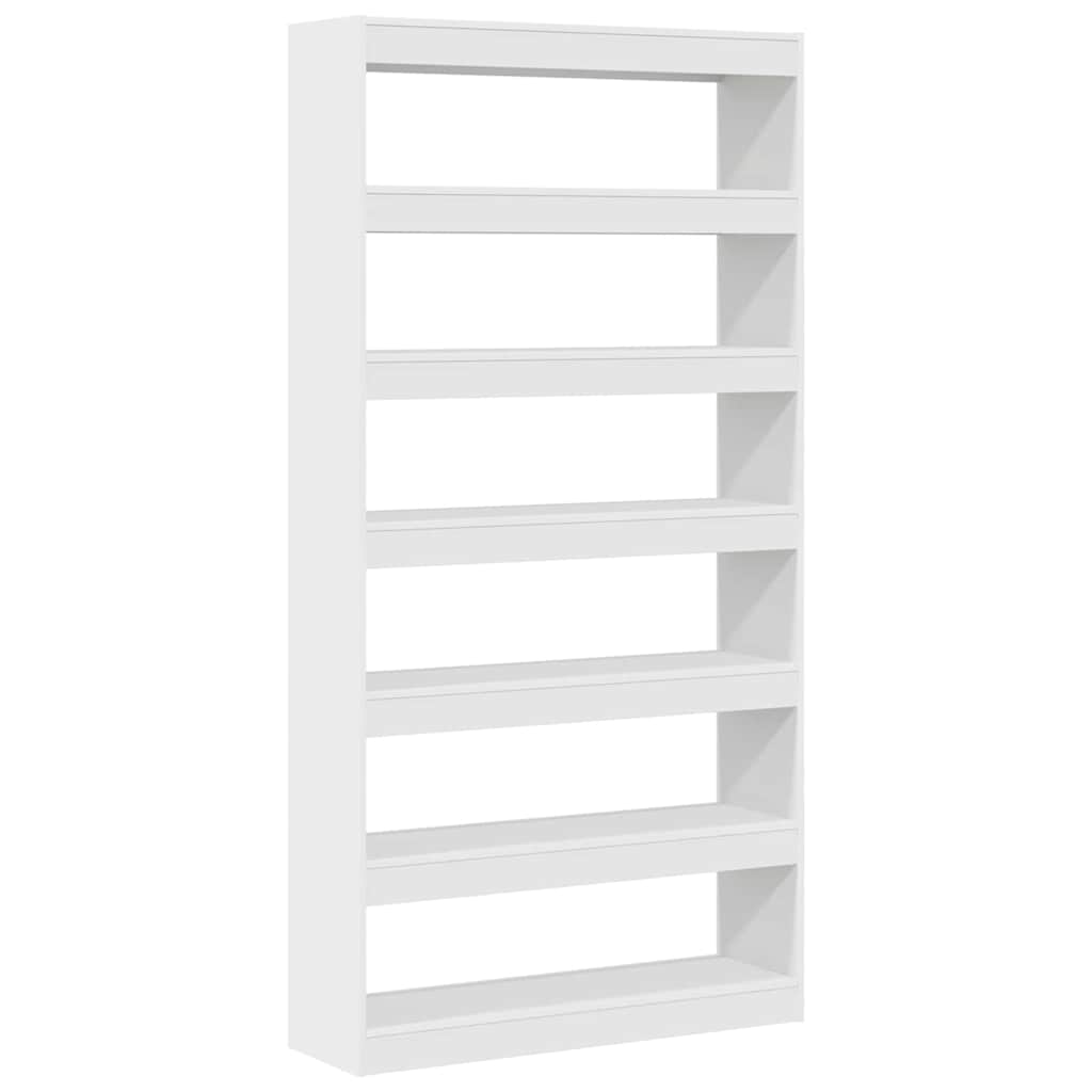 Book Cabinet 6-Tier 100 x 30 x 198 cm Engineered Wood White