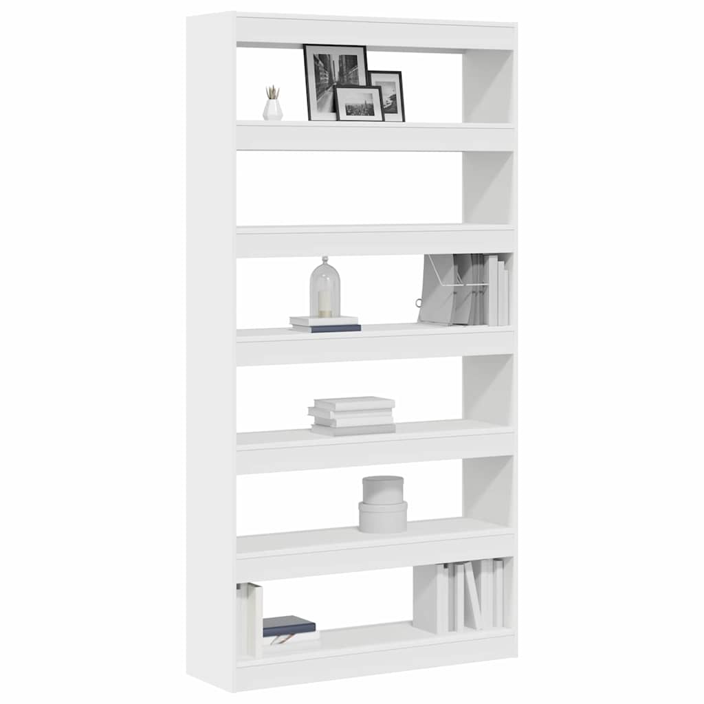 Book Cabinet 6-Tier 100 x 30 x 198 cm Engineered Wood White