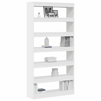 Book Cabinet 6-Tier 100 x 30 x 198 cm Engineered Wood White