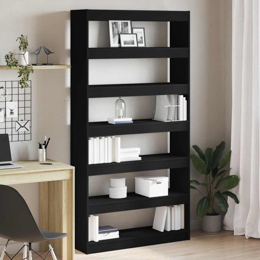 Book Cabinet Black 100 x 30 x 198 cm Engineered Wood