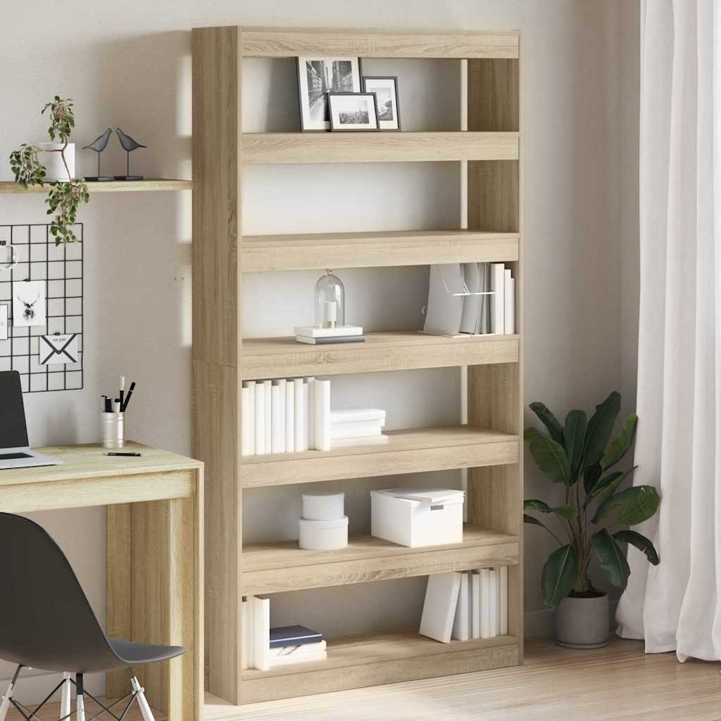 Book Cabinet 6-Tier 100 x 30 x 198 cm Engineered Wood