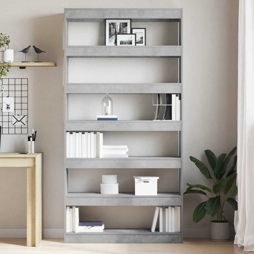 Book Cabinet Concrete Grey 100 x 30 x 198 cm Engineered Wood