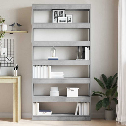 Book Cabinet Concrete Grey 100 x 30 x 198 cm Engineered Wood