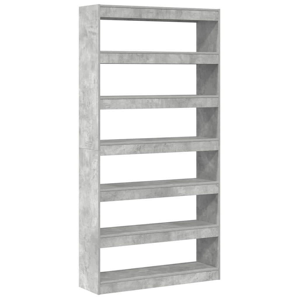 Book Cabinet Concrete Grey 100 x 30 x 198 cm Engineered Wood