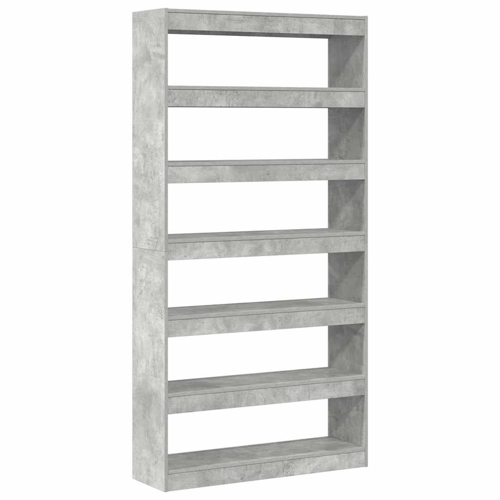 Book Cabinet Concrete Grey 100 x 30 x 198 cm Engineered Wood