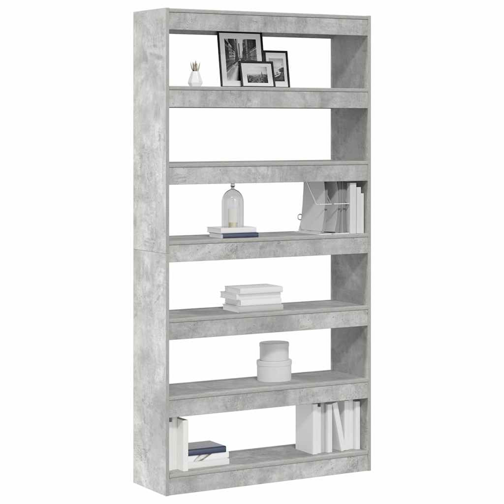 Book Cabinet Concrete Grey 100 x 30 x 198 cm Engineered Wood