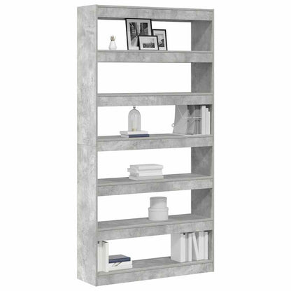 Book Cabinet Concrete Grey 100 x 30 x 198 cm Engineered Wood