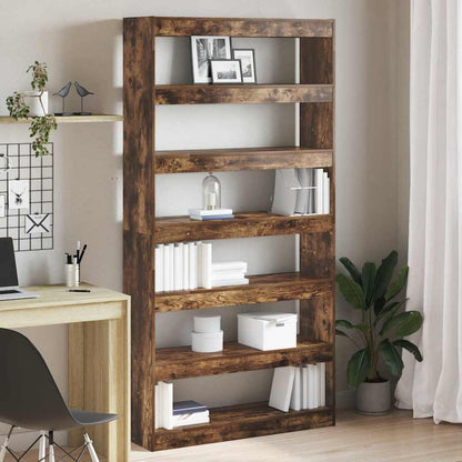 Book Cabinet Smoked Oak 100 x 30 x 198 cm Engineered Wood