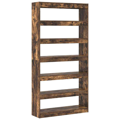 Book Cabinet Smoked Oak 100 x 30 x 198 cm Engineered Wood