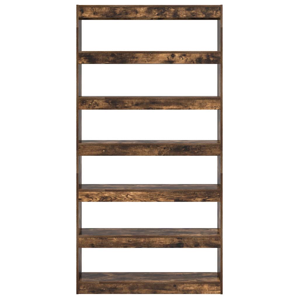 Book Cabinet Smoked Oak 100 x 30 x 198 cm Engineered Wood