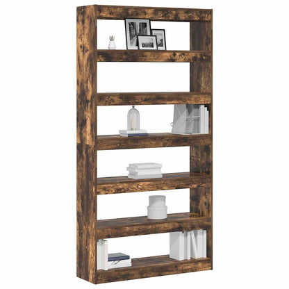 Book Cabinet Smoked Oak 100 x 30 x 198 cm Engineered Wood
