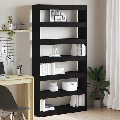 Book Cabinet Black Oak 100 x 30 x 198 cm Engineered Wood