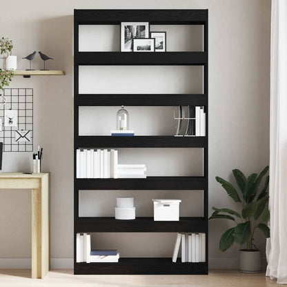 Book Cabinet Black Oak 100 x 30 x 198 cm Engineered Wood