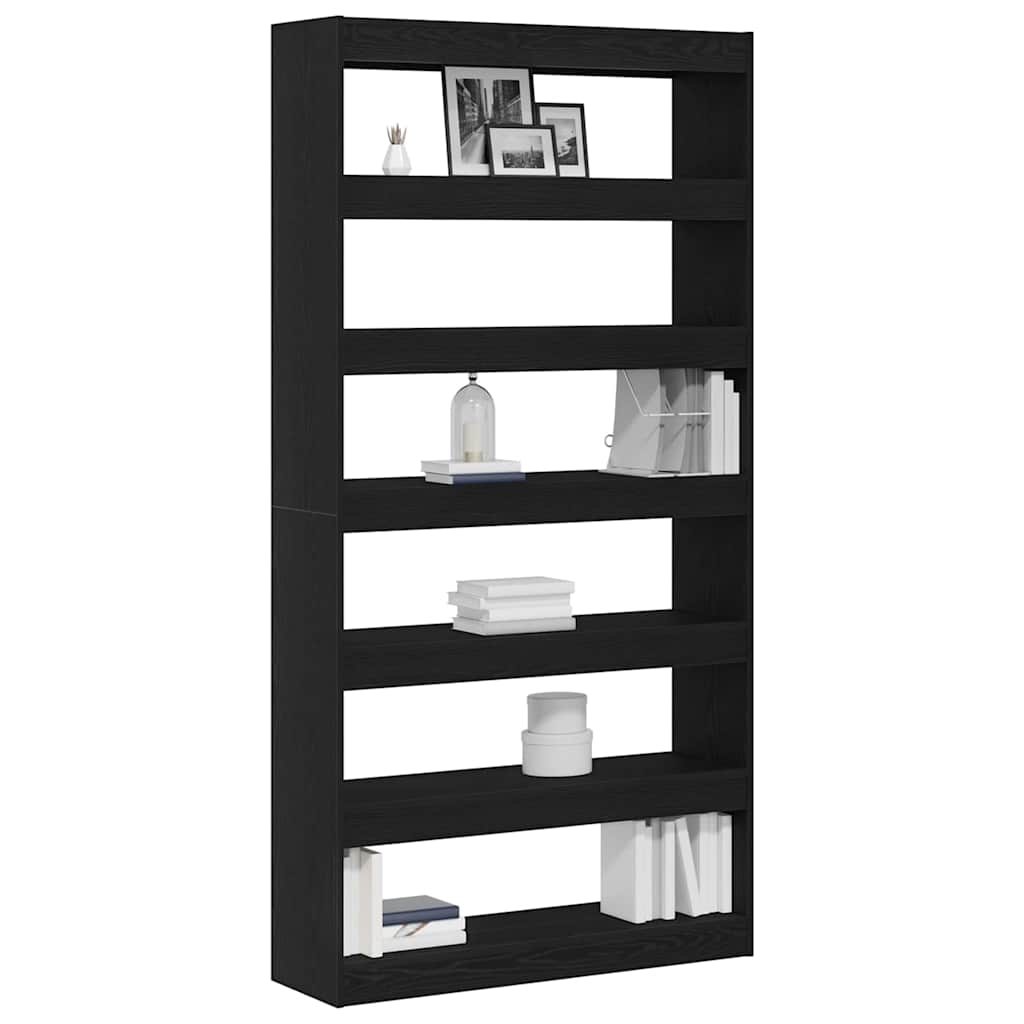 Book Cabinet Black Oak 100 x 30 x 198 cm Engineered Wood