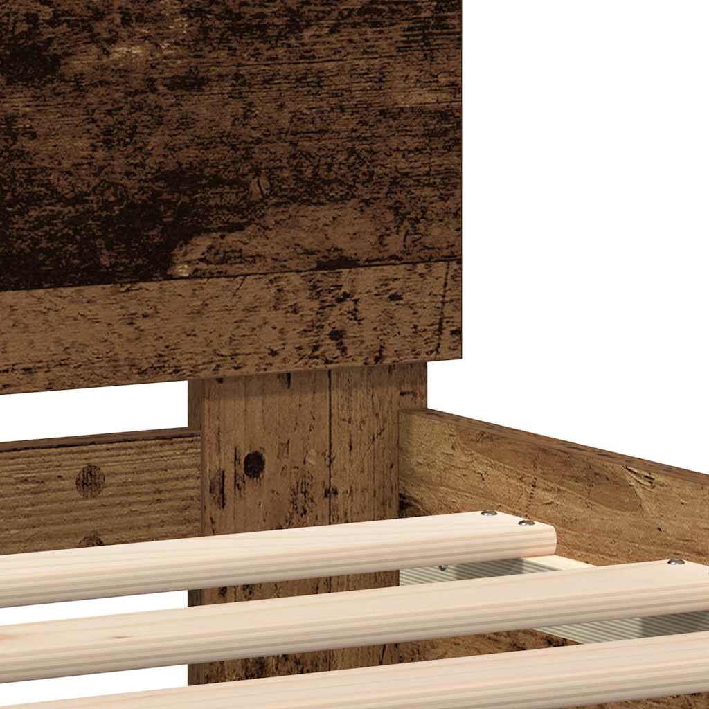 Bed Frame with Headboard Old Wood 180 x 200 cm Engineered Wood