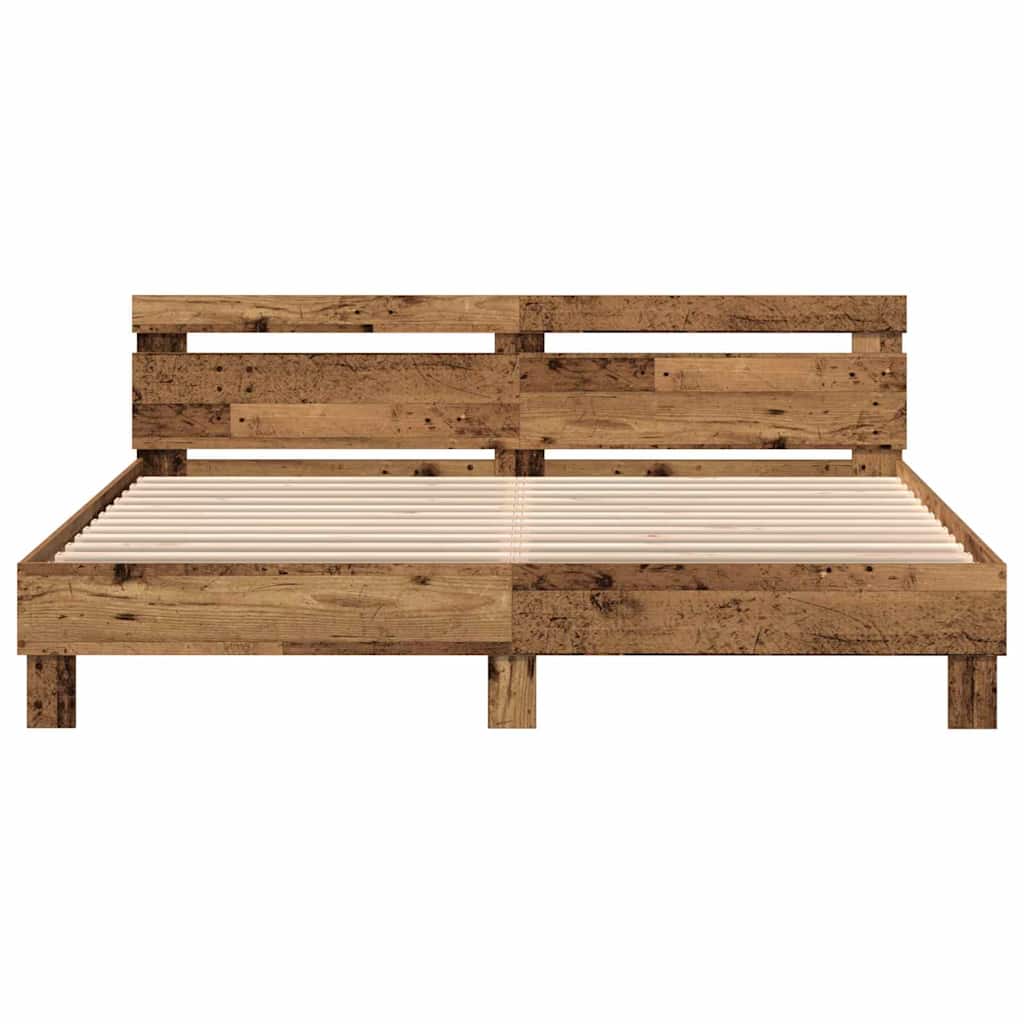 Bed Frame with Headboard Old Wood 180 x 200 cm Engineered Wood