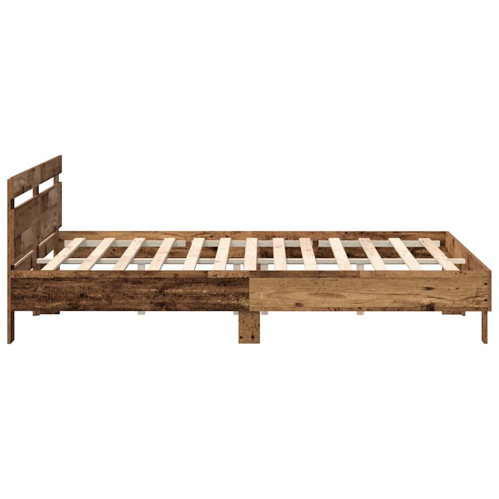 Bed Frame with Headboard Old Wood 180 x 200 cm Engineered Wood