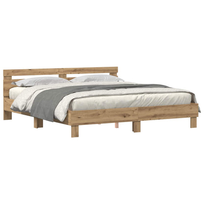 Bed Frame Artisan Oak 180 x 200 cm Engineered Wood