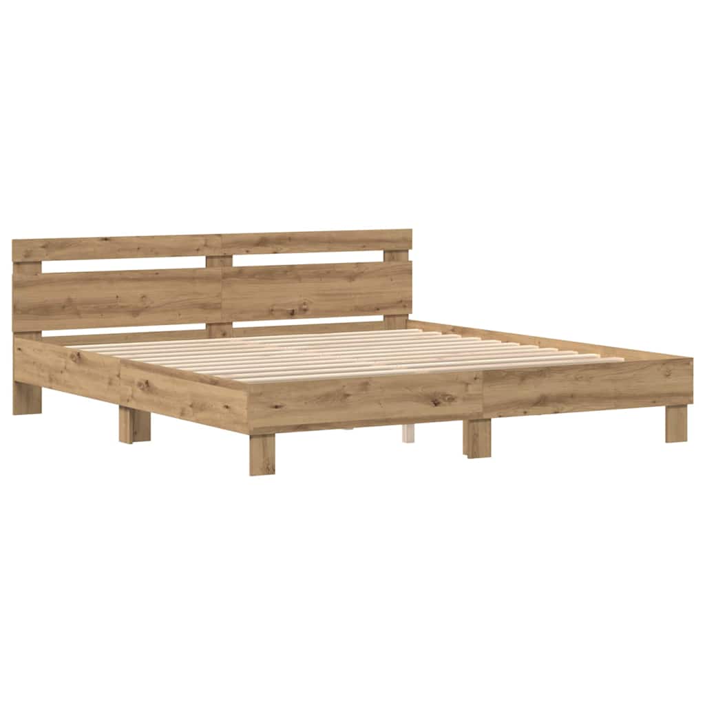 Bed Frame Artisan Oak 180 x 200 cm Engineered Wood