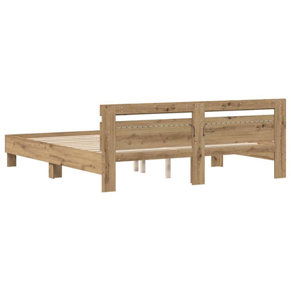Bed Frame Artisan Oak 180 x 200 cm Engineered Wood