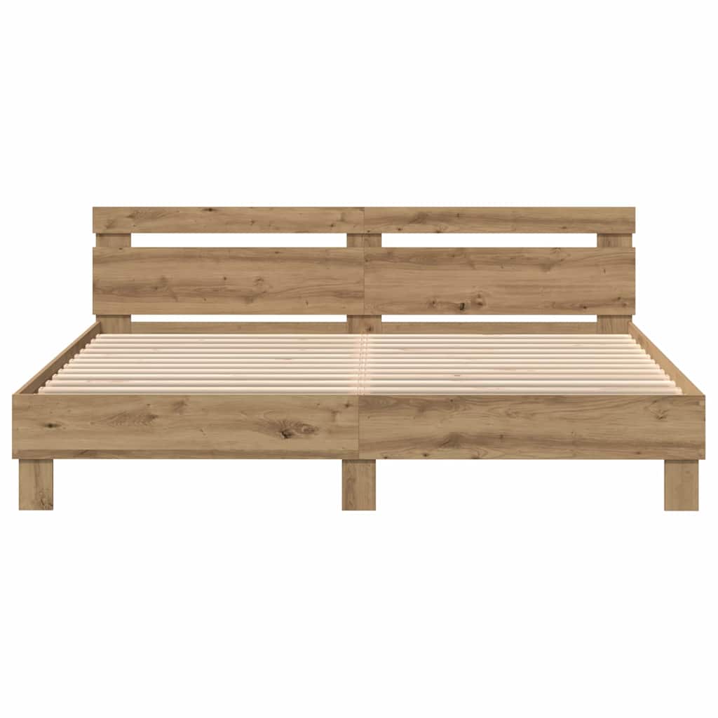 Bed Frame Artisan Oak 180 x 200 cm Engineered Wood