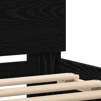 Bed Frame with Headboard Black Oak 180 x 200 cm Engineered Wood