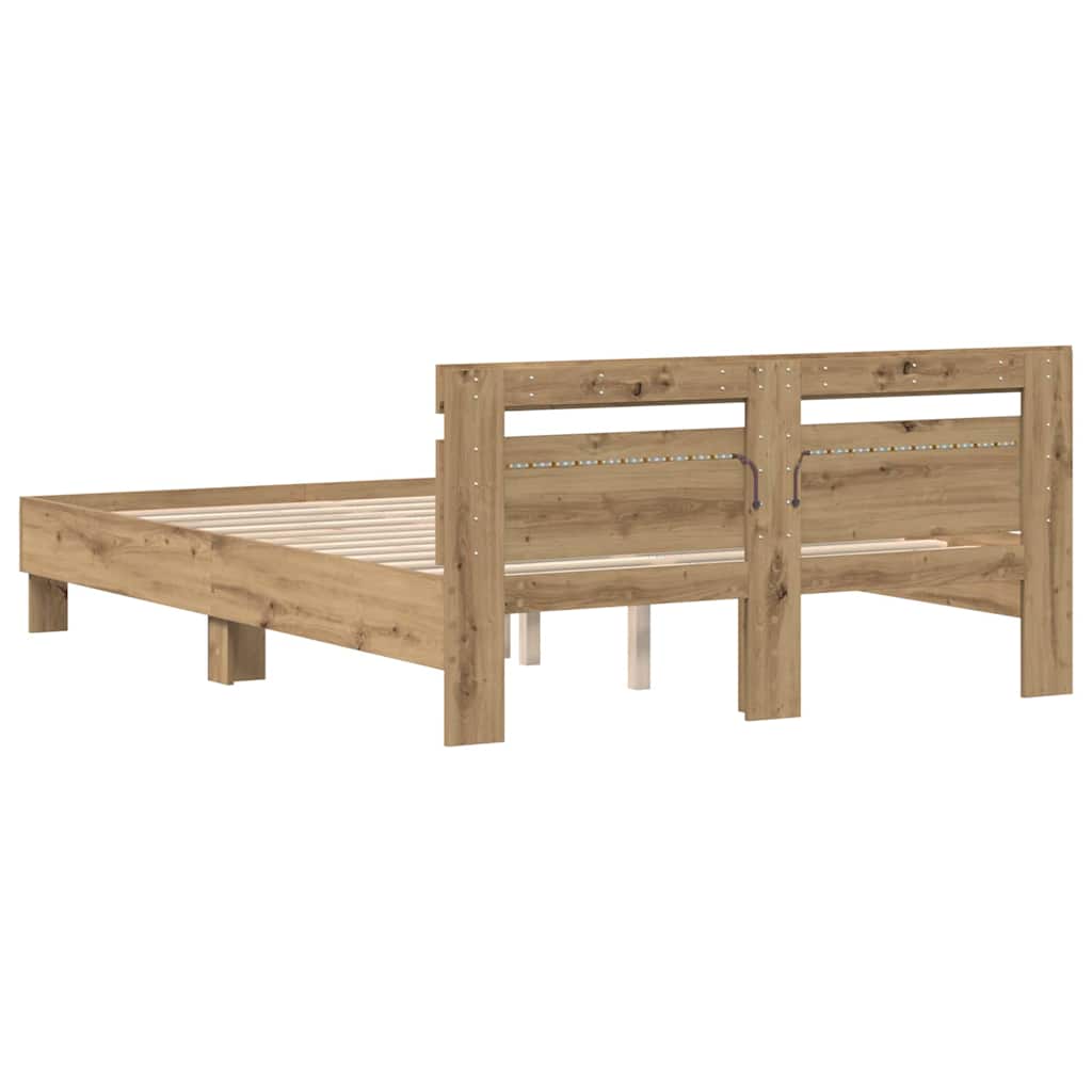 Bed Frame Artisan Oak 150 x 200 cm Engineered Wood