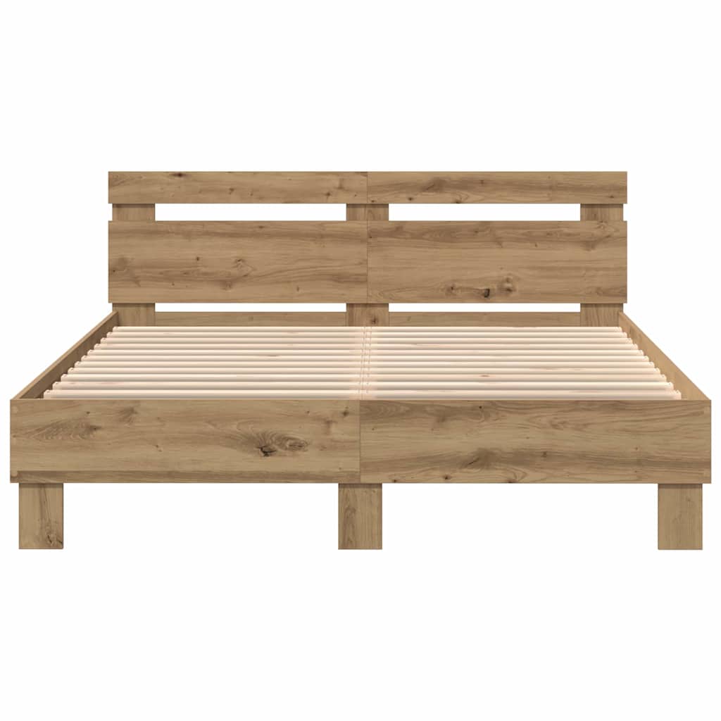 Bed Frame Artisan Oak 150 x 200 cm Engineered Wood