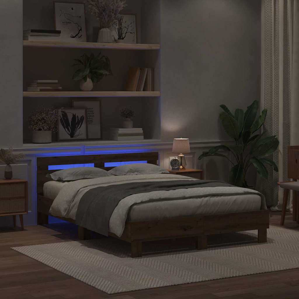 Bed Frame Artisan Oak 140 x 190 cm Engineered Wood