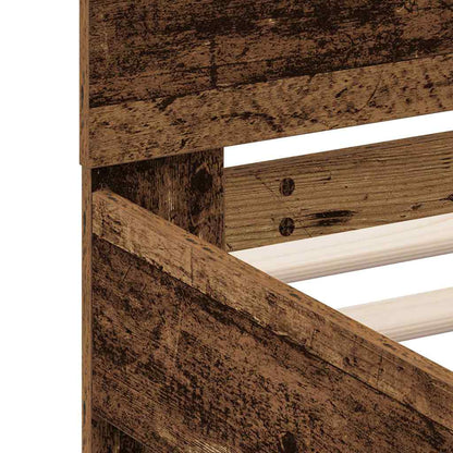 Bed Frame with LED Old Wood 120 x 190 cm Engineered Wood