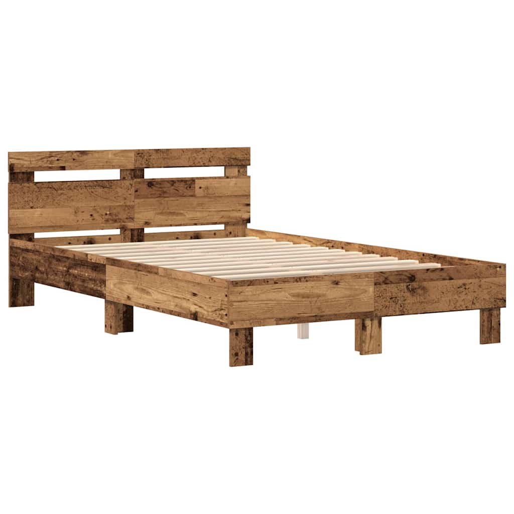 Bed Frame with Headboard Old Wood 120 x 190 cm Engineered Wood