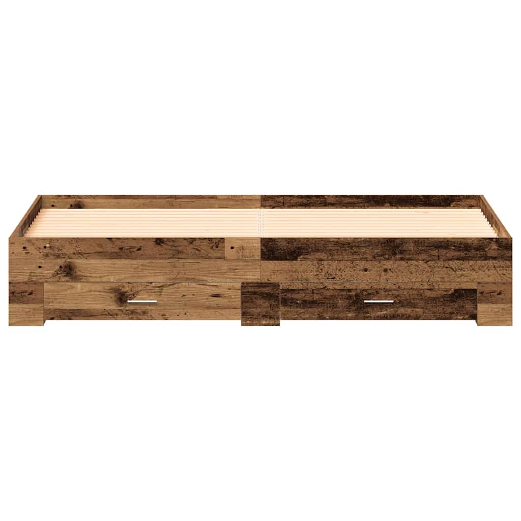 Bed Frame with Drawer Old Wood 180 x 200 cm Engineered Wood