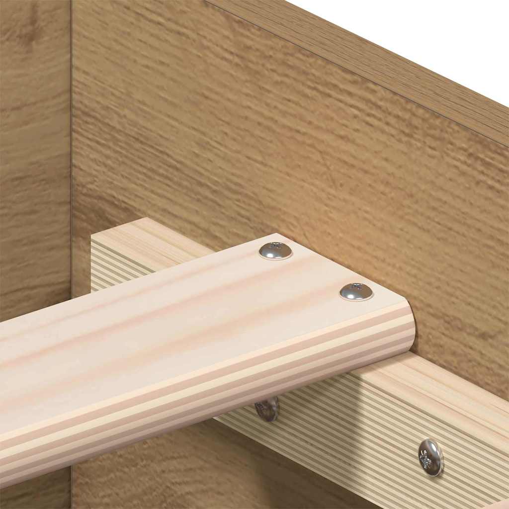 Bed Frame with Drawer Artisan Oak 160 x 200 cm Engineered Wood