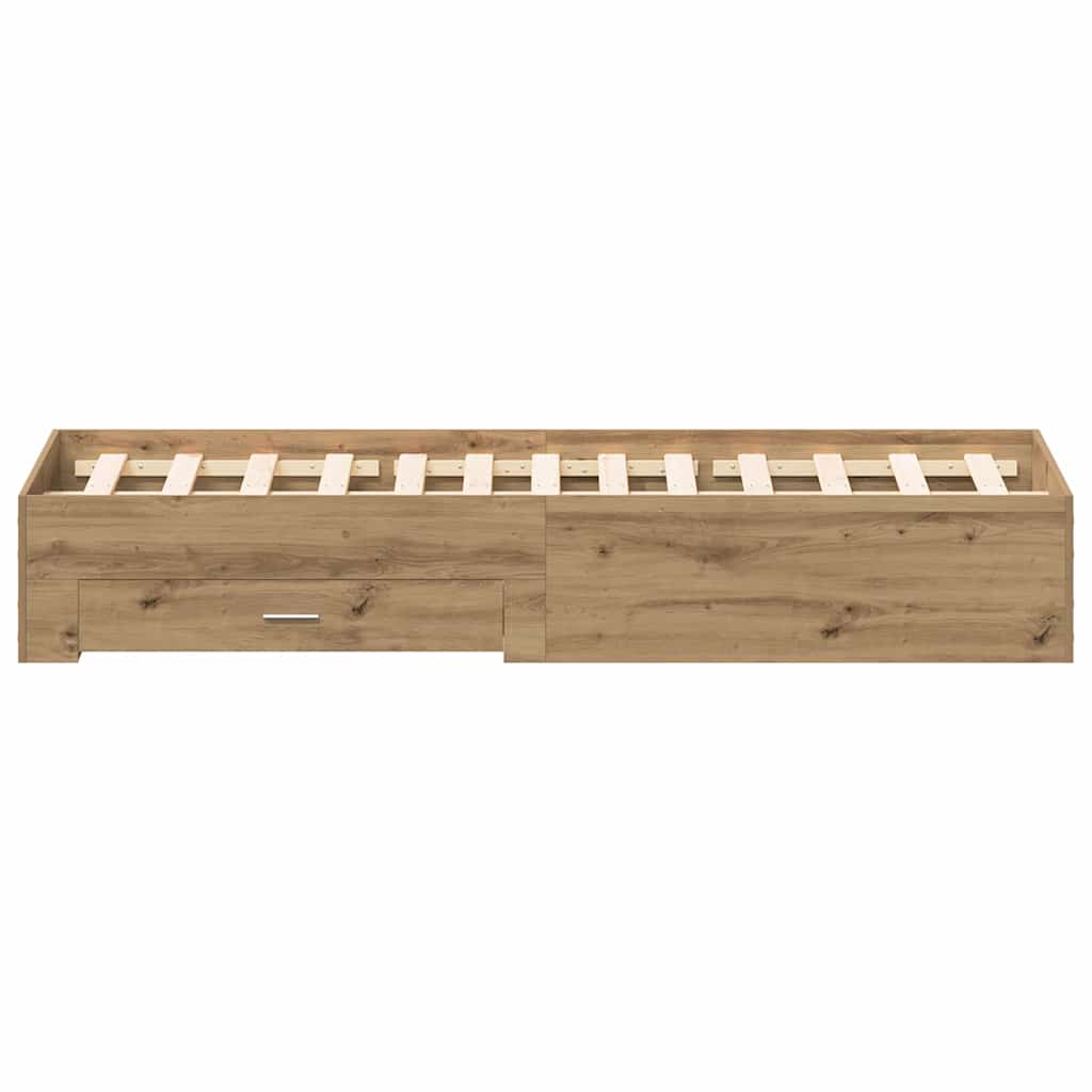 Bed Frame with Drawer Artisan Oak 160 x 200 cm Engineered Wood