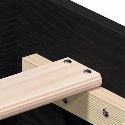 Bed Frame with Drawer Black Oak 140 x 200 cm Engineered Wood