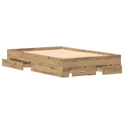 Bed Frame with Drawer Artisan Oak 120 x 200 cm Engineered Wood
